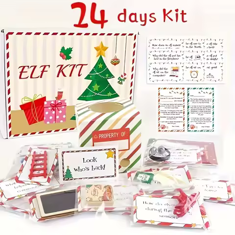 24 Day Arrival Set: Christmas Countdown Set with Jokes and Surprises, Elf Set Christmas 24 Days - Ho