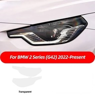 yolandd 2 ชิ้นไฟหน้ารถป้องกันฟิล์มด้านหน้าโปร่งใสควันสีดำสติกเกอร์ Tpu สำหรับ Bmw 2 Series Coupe G42