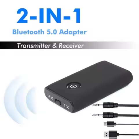 2 in 1 Wireless Bluetooth Transmitter Receiver With 3.5mm AUX Audio Adapter For TV PC Car Speaker He