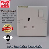 MK Heavy Duty 13A 1Gang Switch Socket Outlet For Home House Electrical