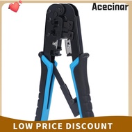ACECINAR Modular Crimping Tool, Built-in Wire Cutter and Stripper 6 in 1 RJ45 Crimp Tool, All-in-One
