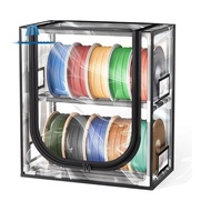 3D Printer Filament Storage Box 2 Tiers Filament Storage Rack with Trans Cover Holds Up to 10 Roll