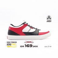 Aerostreet 37-44 Hoops Low Putih Merah Hitam - Sepatu Sneakers Casual Pria Wanita Aero Street