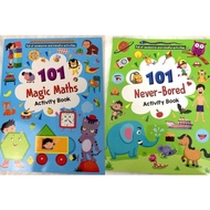 101 NEVER BORED ACTIVITY BOOK & 101 MAGIC MATH ACTIVITY BOOK children holiday activities colouring c