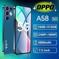 OPP0 A58 5G สมาร์ทโฟนแบรนด์ใหม่ มือถือ 6.7 นิ้ว รองรับ 2 ซิมการ์ด RAM 16GB ROM 512GB Android12.0 จัดส่งจากประเทศไทย ประกัน 1 ปี