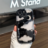 เคส OPPO Reno 11 Pro 5G Reno11F Reno10 Pro 5G Reno 8T 5G Reno 8T 4G Reno 8Z 5G Reno 7Z 5G Reno 6Z 5G Reno8 5G Reno6 Reno5 5G 5G Reno7 4G Reno8 4G เคสโทรศัพท์ซิลิโคนพระจันทร์เมฆดาวระยิบน่ารัก Reno4 4G