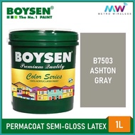 ○ ☌ ⭐ Boysen 1Liter Premium Latex Winter Morning/Tulle White/Ashton Grey/Mahogany/Maple/painting /