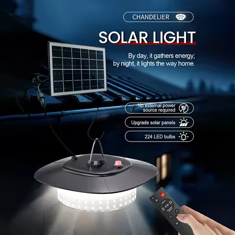 Solar Shed Light (Indoor/Outdoor Dual Use) — 3000-6000 Lumens, with Motion Sensor and Remote Control