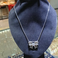 kalung italy santa berliontin pita emas putih kadar 750