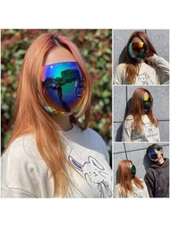 1入色彩繽紛的通用太陽眼鏡,搭配太空罩和防霧面罩,防濺防濺安全面罩塗層眼鏡