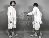 《TINO HOMME》2017春夏新款日韓版非主流ROCKET X LUNCH可拆卸繫帶多穿法長袖襯衫加大尺碼6XL