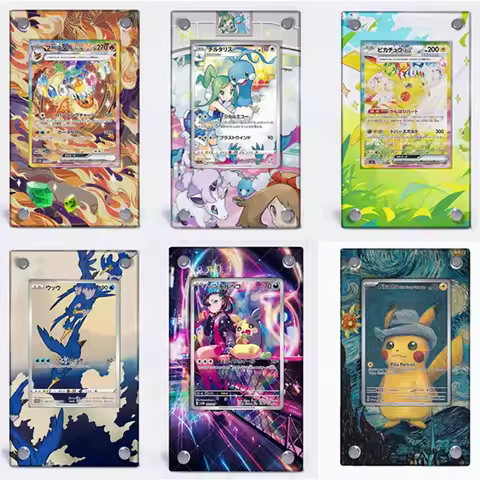Pokemon Series Card Bricks Charizard Eevee Psyduck Card Art Extender Anime Classic Games Collection 