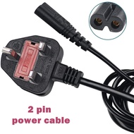 UK Power Cord Cable 2 Pin with Fuse