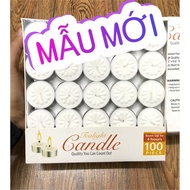 Box of 100 pieces that burn 3-4 hours of red, white, yellow tealight candles