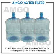 AMGO 5 Gallon Water Tank With Cap For Bottle Dispenser (3 Unit 5 Gallon Tank)