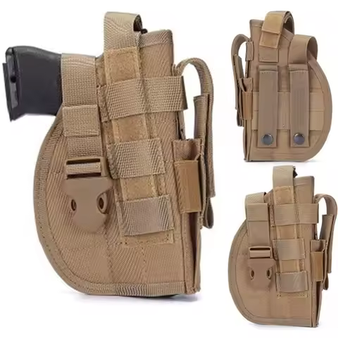 Universal Tactical Gun Holster Right Hand Molle Pistol Holster Combat Airsoft Waist Belt Holster for