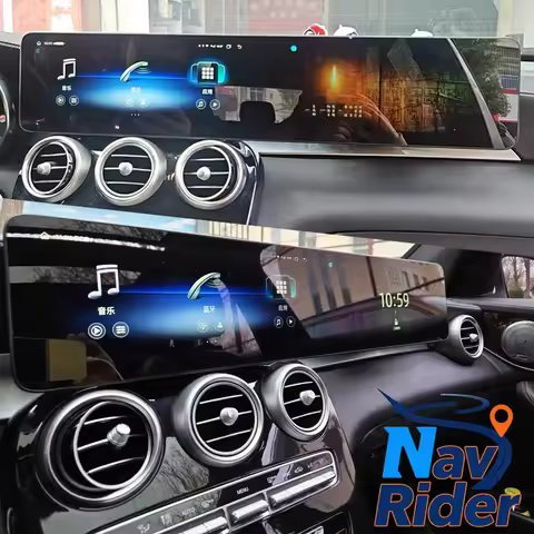 Android Auto Carplay Double Screen For Mercedes Benz C Class W205 GLC X253 C180 C200 C220 C300 C350 