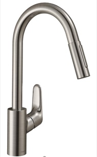（現貨）全新hansgrohe Focus 沙鋼色水龍頭 Focus 240 #31815800 可抽拉式廚房可拉用冷熱水龍頭 德國製造