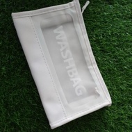 WHITE TRAVEL WASHBAG/TOILETERIES BAG/MAKEUP BAG/BEG BARANG MANDI