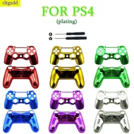 For PS4 Controller Plating Case Chrome Plated PS4 Slim Gamepad Case Cover with Screwdriver Tool Replacement