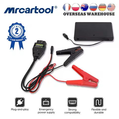 MRCARTOOL E60 Car OBD2 Emergency Power Supply Automotive Battery Diagnostic Tool OBDII Vehicle ECU M