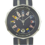 二手CORUM Admiral's Cup 手錶，型號 39.610.30 V-50，不銹鋼，槍藍色錶盤，瑞士製造，海軍藍石英機芯，模擬顯示，海軍藍錶盤，海軍藍杯，女士腕錶。