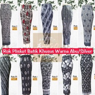 berkualitas (BunGO) Rok Plisket Batik Bawahan Kebaya Warna Abu/Silver 