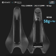 RYET Ultralight 58g Full Carbon Saddle 3K Weave Oval 6.5X8.5(mm), 242/122 (mm) Saddle for Road mount