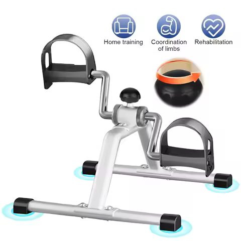 Mini Foldable Foot Pedal Exerciser with Adjustable Resistance Under Desk Bike Stationary Exercise Bi