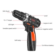 12V Cordless Drill with Carrying Case - HABO Screwdriver Driver Handheld Electric Drills Power Drill