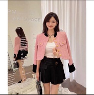 ONE SET OUTER DAN ROK SETELAN KPOP KEKINIAN LENGAN PANJANG KANCING HIDUP TERBRU