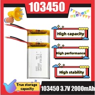 3.7V 2000mAh 103450 lithium battery Suitable for remote-controlled cars, Bluetooth speakers and mass