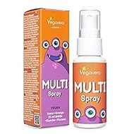Vegavero Multivitamin for Kids Spray | No Added Sugar | NO Additives | Natural Orange Flavour | Children’s Multivitamin Liquid with Vitamin C, D3, E, K2 &amp; All B Vitamins | 125 Sprays | Vegan
