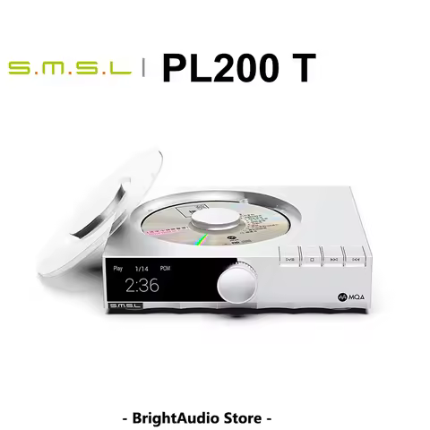 SMSL PL200T CD Player MQA CD Transport Clock Input P.A.S.S. System Optical / Coaxial / AES / I2S Out
