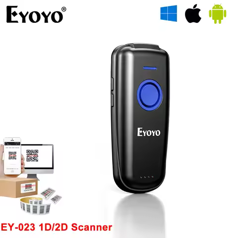 Eyoyo EY-023 Mini 2D/1D Laser/CCD Barcode Scanner Portable Bluetooth Barcode Reader Auto-Sensing Sca