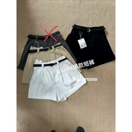 8138 Jojo Jojo Jojo Khaki Jojo Guangzhou Elastic Waist Shorts with Belt