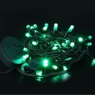 LED Linear Light V8 Hexagonal Bulb Green Wire Christmas Light with End Connector 1X100 50L