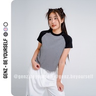 Genz unisex t-shirt, plain T-shirt for men and women, short sleeves, youthful babytee form - BT01