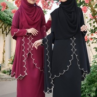 Sulam Baju Kebarung Hitam Baju Kurung Moden Ironless Purple Muslimah Kurung Nikah Tunang Perempuan B