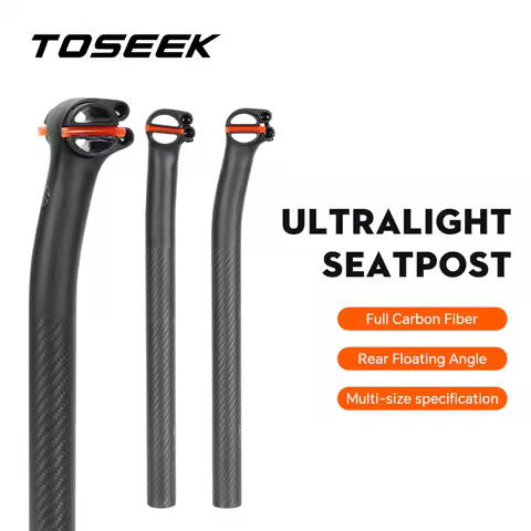 TOSEEK C90 T800 Carbon Fiber SeatPost MTB/Road Bicycle Seat Post Offset 5mm or 20mm Bike Seat Tube 2