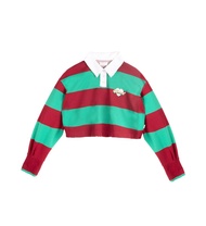 Kloset Design Cropped Rugby Polo (LS2-24-T003-C) เสื้อรักบี้ครอป มีสกิดรุ่ยชายเสื้อชายแขนให้เหมือนกา