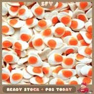 HALAL 100g Bebeto Peachy Neon Egg Gummy Candy Fried Eggs Telur Mata Goreng Gula Bebeto Haribo Gummi 
