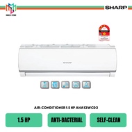 Sharp AHA12WCD2 R32 Non-Inverter Air Conditioner 1.5 HP AUA12WCD2 3 Star Rating Turbo Mode Aircond Penghawa Dingin