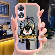 Casing For OPPO A78 Case Cesing Icon Handsome Silicone Pattern Wavy edge Mirror Casing Casing Softca