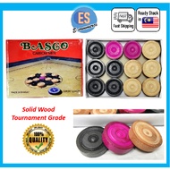 BASCO WOOD CARROM MEN (High Grade Wooden Tournament Carrom Men) BUAH CARROM KAYU MADE IN INDIA