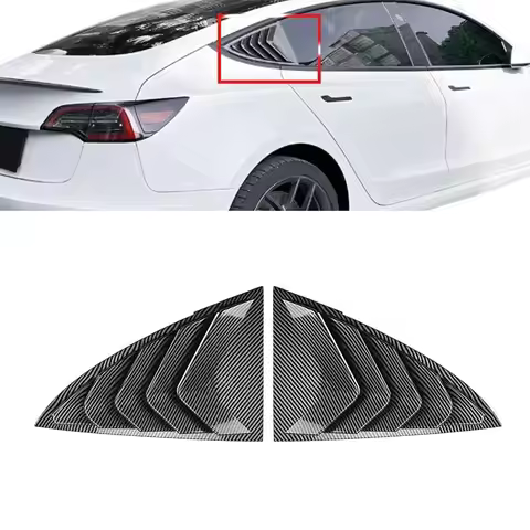Car Upgrade Outdoor Use Rear Window Louver Rear 350*280*70mm Carbon Fiber Pattern Custom Fit Design 