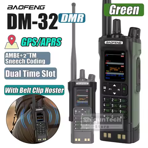 Baofeng DM-32 DMR DIgital GPS APRS AES256 Encryption Walkie Talkie FM Air Band USB-C Two Way HamRadi