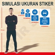 STIKER WAJIB MEMAKAI KACAMATA SAFETY SIGN K3 ISO ANSI