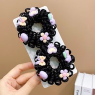 兒童可愛花朵假髮丸子頭髮圈頭飾(8#紫色1對)