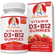 Vitamin D3, B12 Gummies by Dr. Danielle, Vegan Daily Supplement for Adults & Kids, Non-GMO, Vitamin